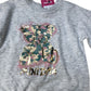 River Island Baby Sweatshirt 2-3 Years Girls Grey Camo Bear Design Pullover