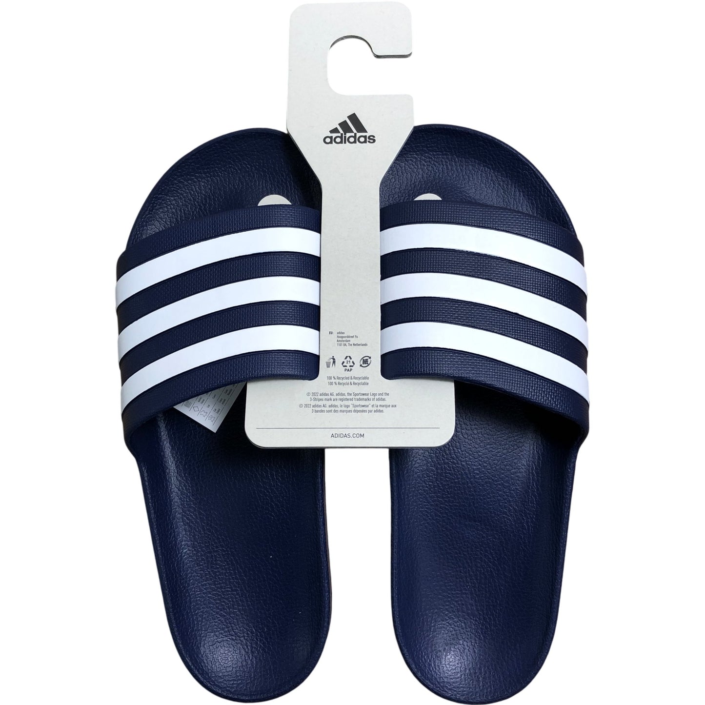 Adidas Adilette Aqua Sliders UK9 Men's Navy Blue Comfort Slip On Sandals