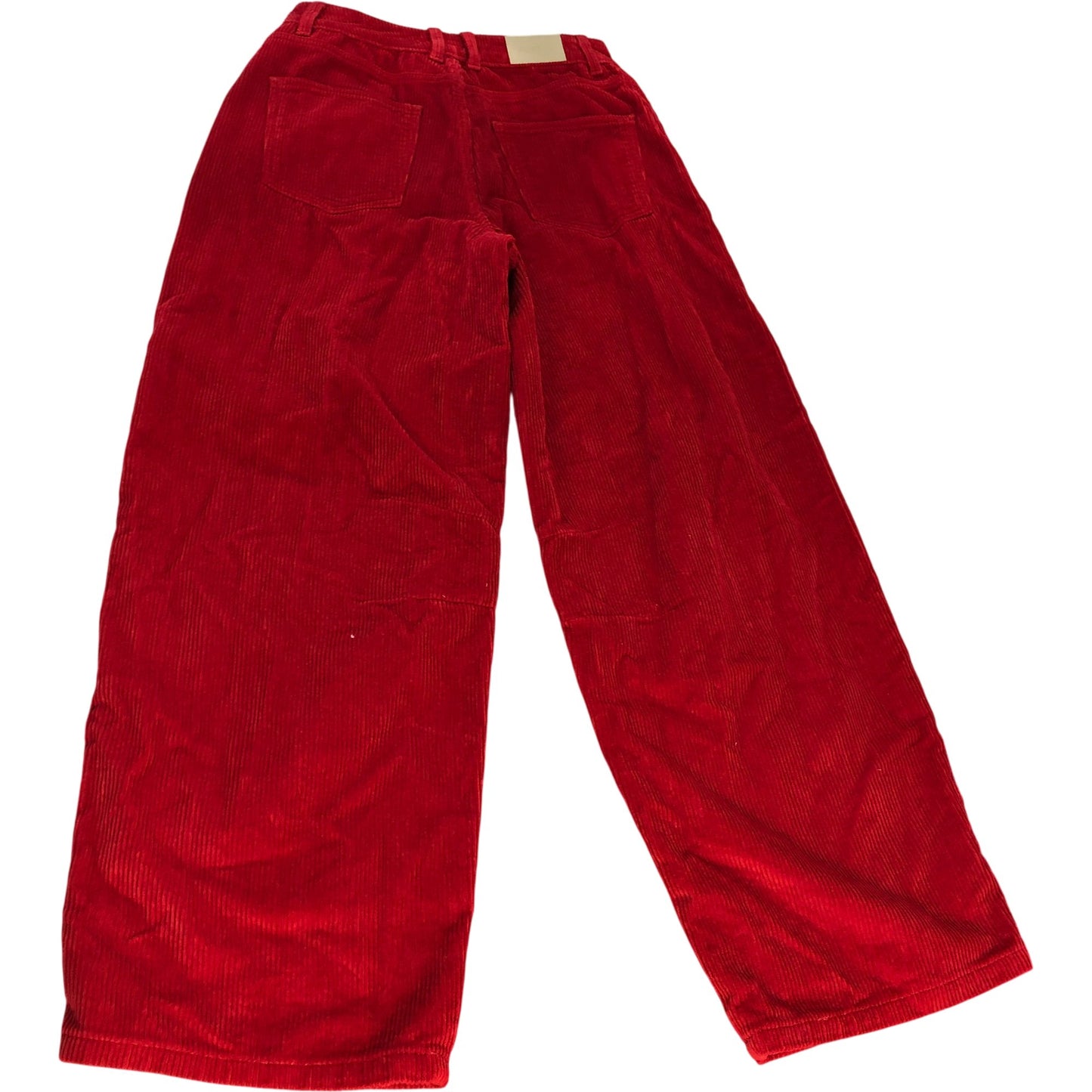 ALIGNE Markus Cord Trousers Women's Red Cotton Organic Wide Leg Size 8