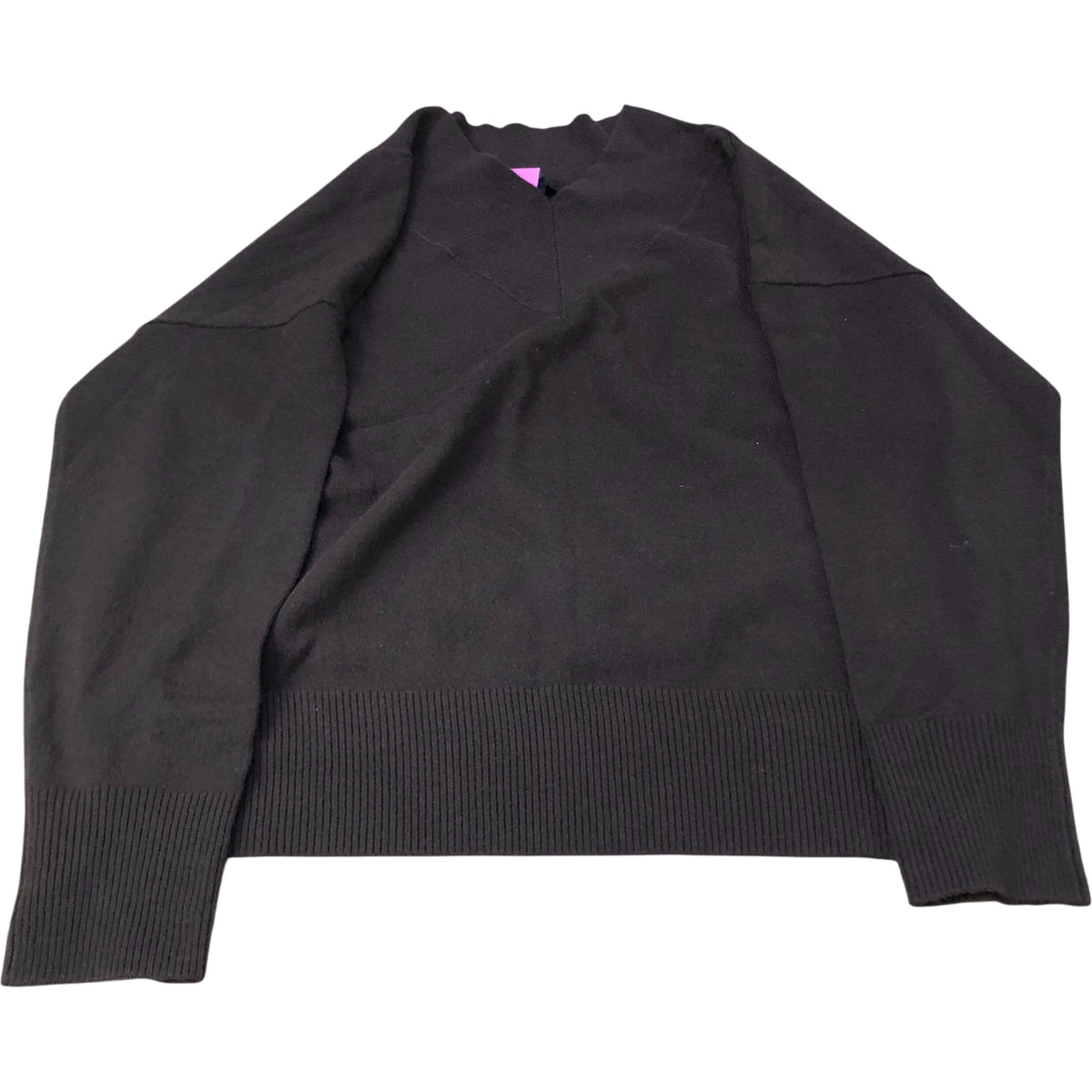 River Island Brown V Neck Sweater Women's Size 12 Medium Knit Long Sleeves