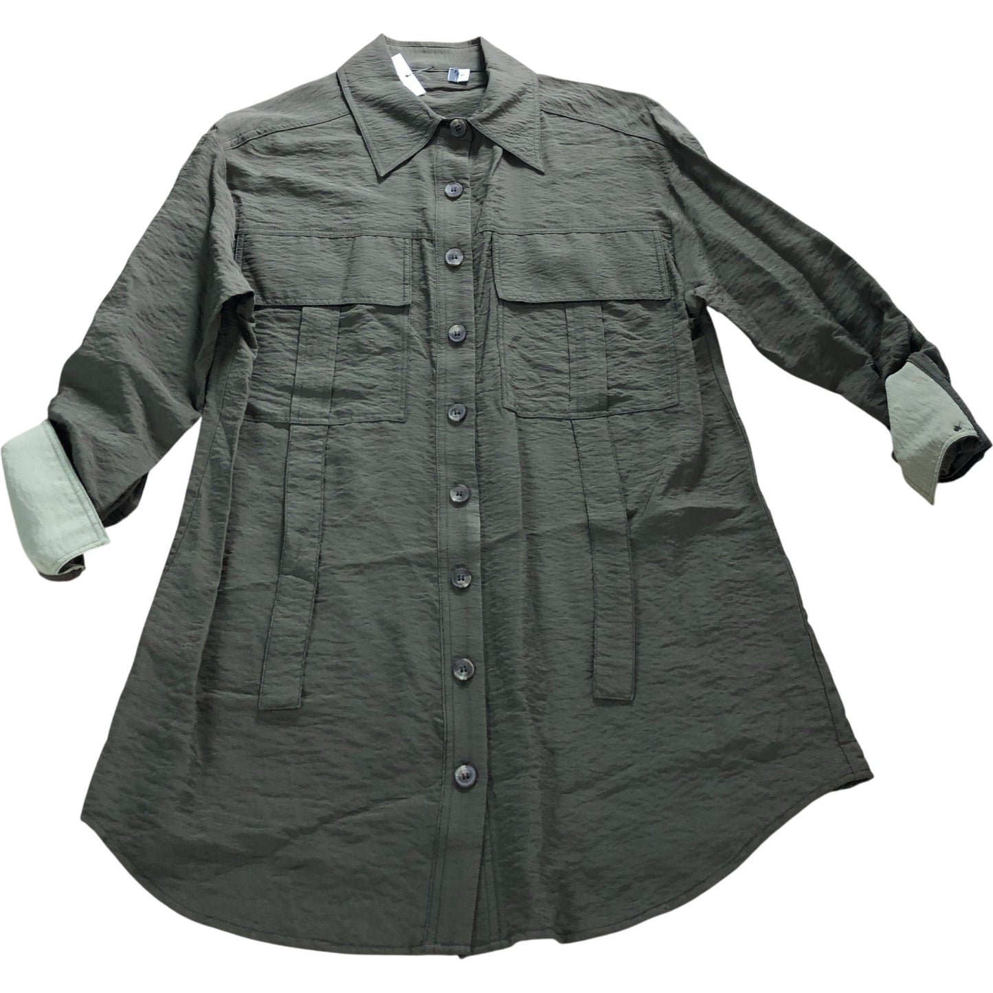 Branded Khaki Oversized Utility Shirt - Size 6