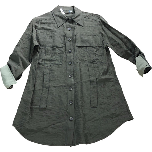 Branded Khaki Oversized Utility Shirt - Size 6