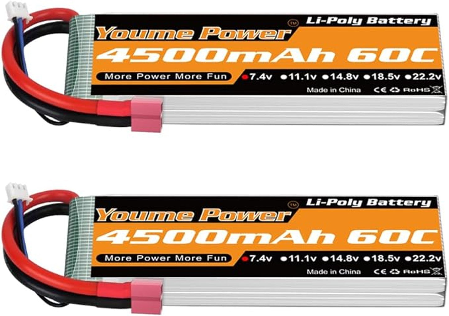 YOUME POWER 4500mAh 60C LiPo Battery High Voltage Compatible RC Models