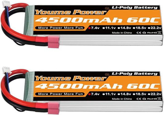 YOUME POWER 4500mAh 60C LiPo Battery High Voltage Compatible RC Models