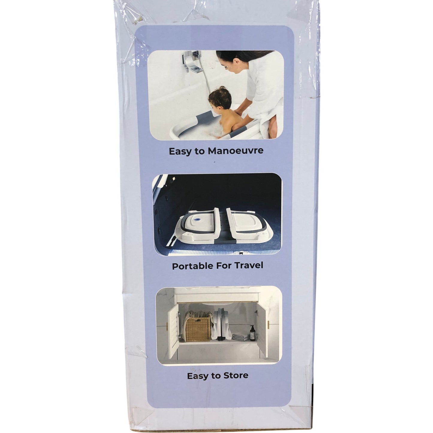 MATERCUBS Collapsible Baby Bath Tub with Seat Support Cushion Grey 0-24 Months