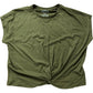 River Island Relaxed T-Shirt Size 6 Women's Olive Green Knot Front