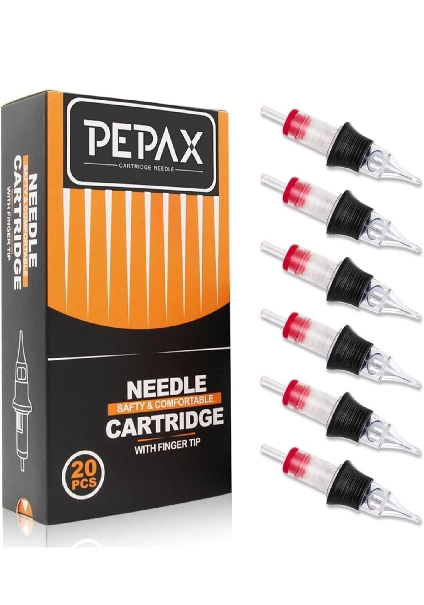 PEPAX Needle Cartridge 20 Pcs Safety Comfortable With Finger Tip For Tattooing