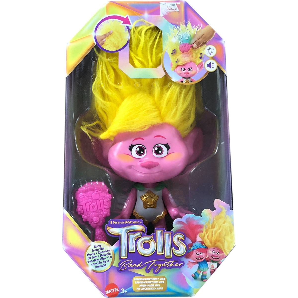 DreamWorks Trolls Band Together Viva Doll with Rainbow Hair Musical Feature