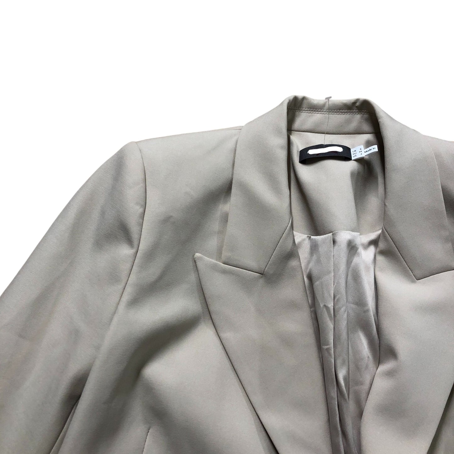 Cream Tailored Open Blazer Jacket Size 6