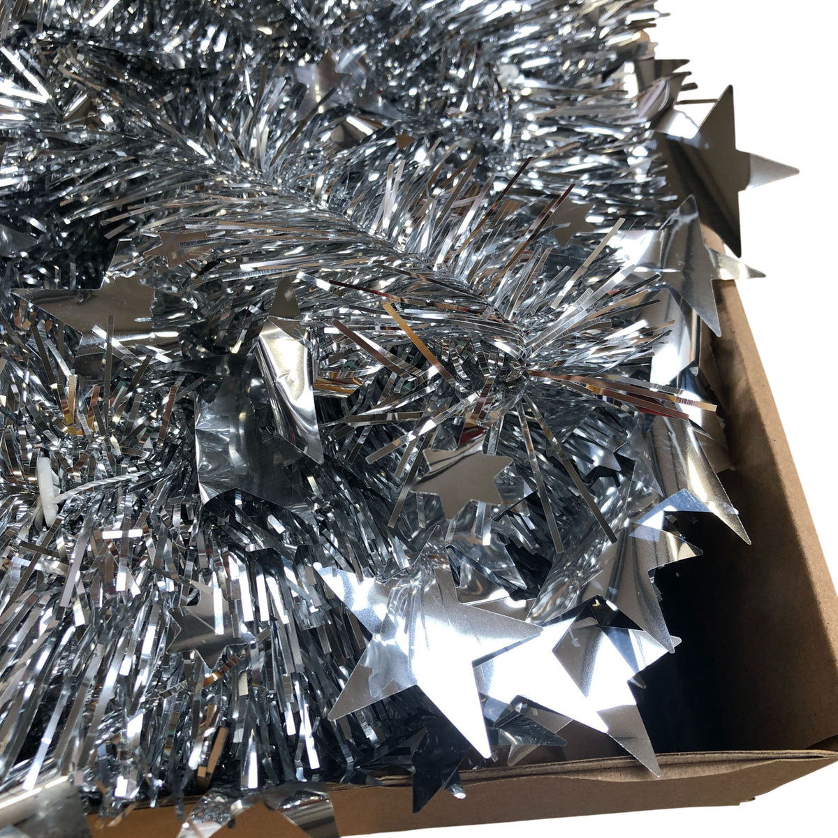 Collapsible Silver Tinsel Christmas Tree 5FT