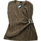 River Island Women's Pleated Top Size S Brown Wrap Style With Belt Detail