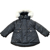 River Island Kids Coat 2-3 Years Unisex Black Faux Fur Hooded Padded Jacket