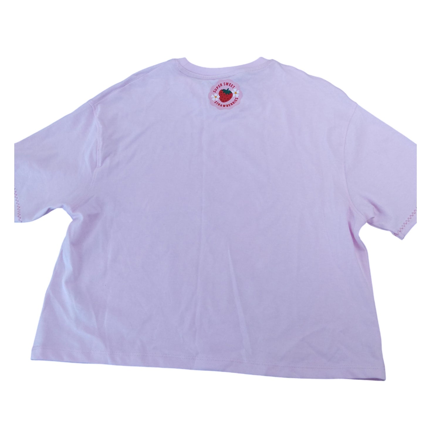 River Island Strawberry Graphic T-Shirt 7/8 Years Girls Pink Short Sleeve