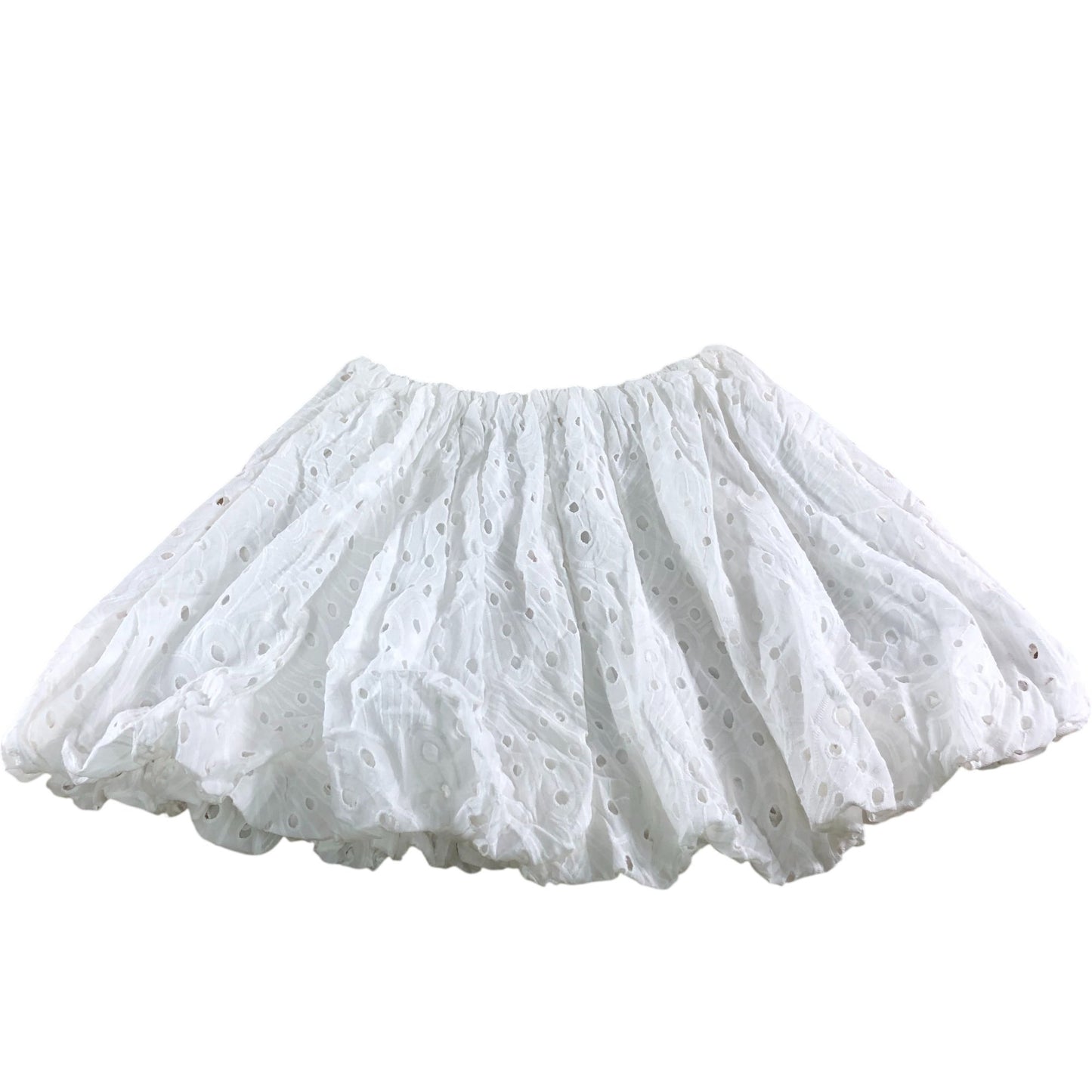 River Island White Eyelet Skirt UK6 Women's Cotton