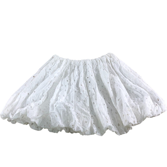 River Island White Eyelet Skirt UK6 Women's Cotton