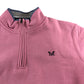 Crew Clothing Company Quarter Zip Sweatshirt L Men's Pink Cotton Blend