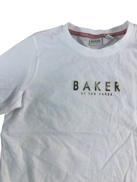 BAKER By Ted Baker Kids T-Shirt Size 10 Years Girls Short Sleeve White