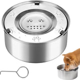 No Spill Dog Floating Water Bowl Stainless Steel Pet Bowl Slow Drinking Large