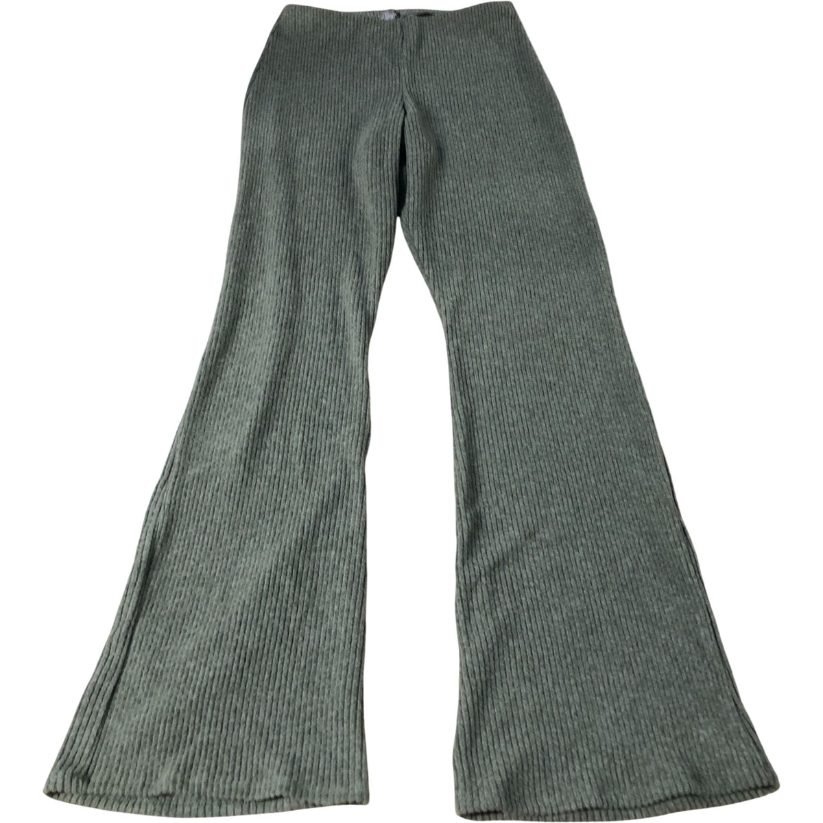 River Island  Flared Trousers Women's Olive Green Striped Stretchy Material