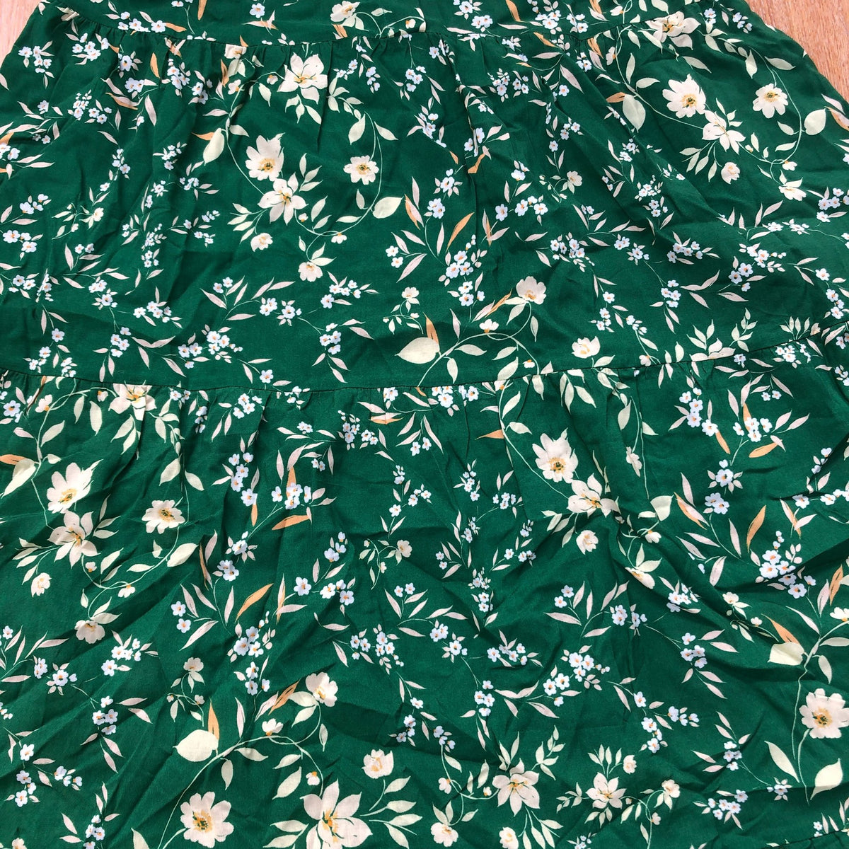 Baukjen Green Floral Maxi Dress Women Size 10 Short Sleeve Viscose A Line