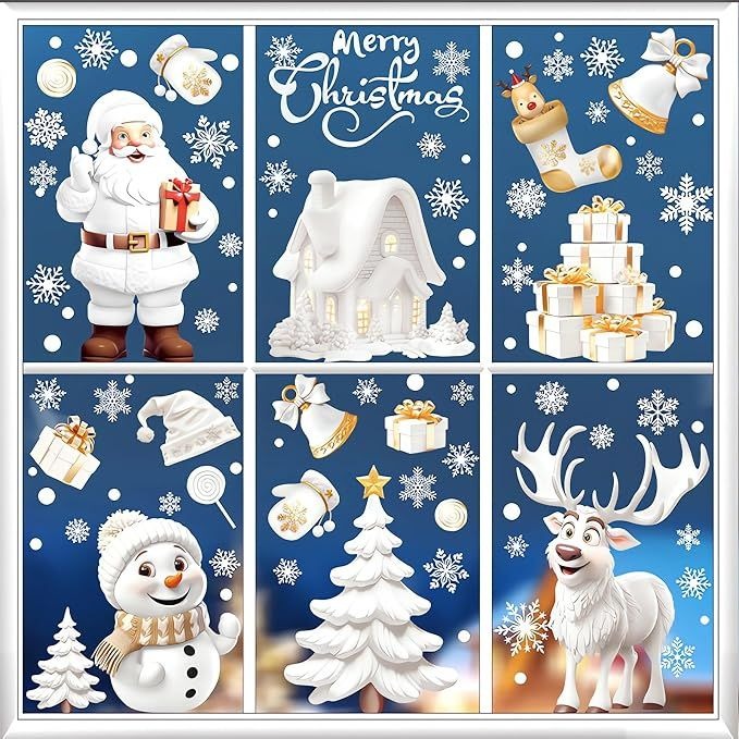 Christmas Window Clings Reindeer Decoration 190 Pieces