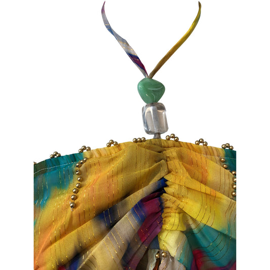 River Island Women's Multicolour Strapless Top UK M Vibrant Design New