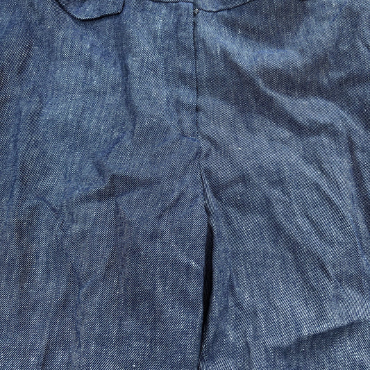 Baukjen Linen Blend Trousers UK Size 12 Women's Casual Blue Summer Style