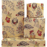 Vintage Themed Christmas Wrapping Paper Cats & Candy 12 Sheets