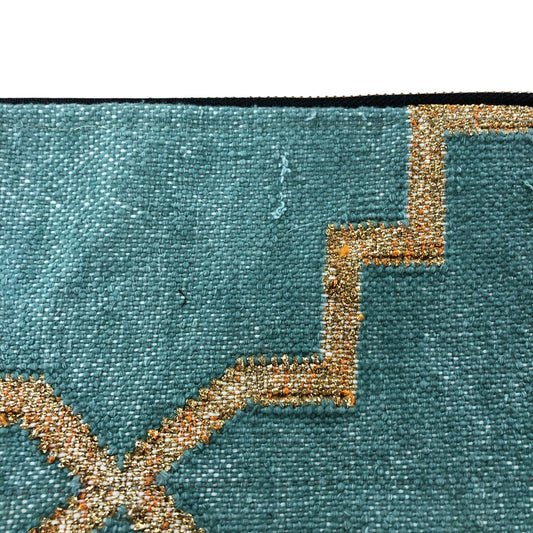 Decorative Clutch Bag Green Pattern Women Zippered Pouch Elegant Accessory