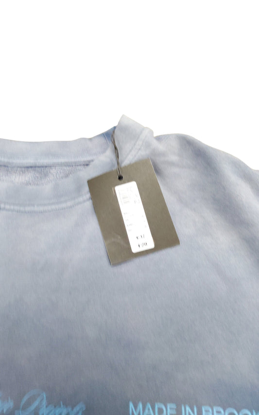 River Island T-Shirt XL Men's Graphic Tee Blue Cotton Made In Brooklyn