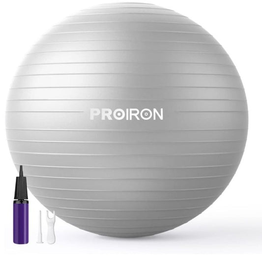 ProIron 55cm Yoga Ball Silver PRO YJ01 20 Exercise Stability Inflatable