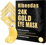 RIBEEDAS 24K Gold Eye Mask Under Eye Patches 20 Pairs For Women And Men