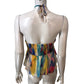 River Island Women's Multicolour Strapless Top UK M Vibrant Design New