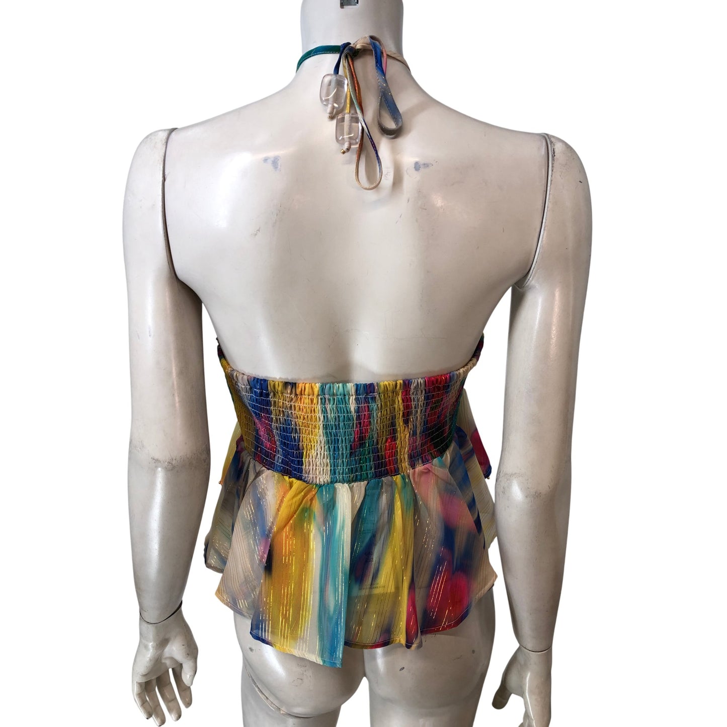 River Island Women's Multicolour Strapless Top UK M Vibrant Design New
