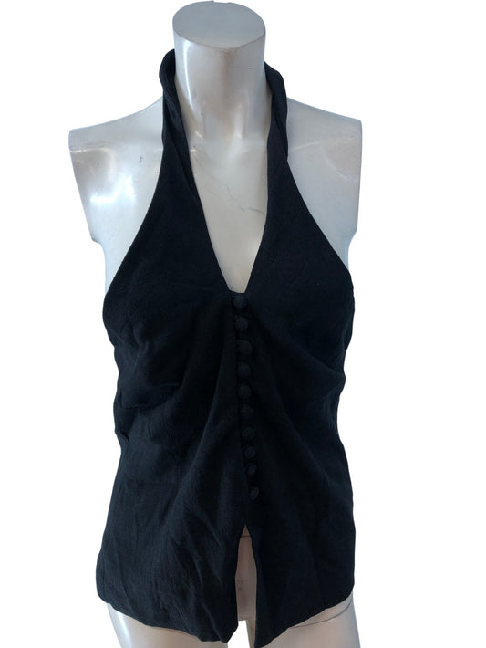 River Island City Fresh Black Halterneck Top UK10 Women's Size 10 New with Tags