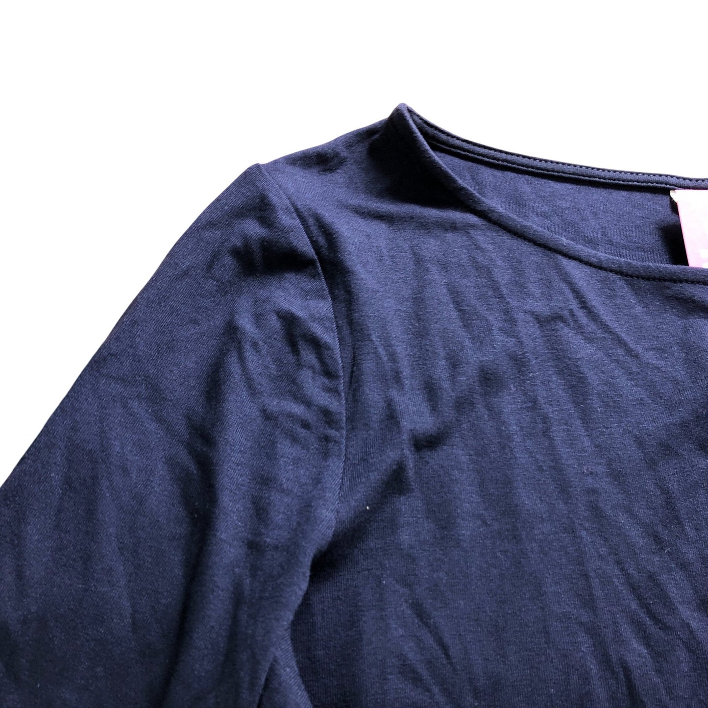 Navy Blue Long Sleeve Jersey Dress - Size 8