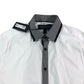 River Island White Short Sleeve Shirt With Grey Check Collar Size M Men's