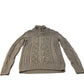 Brown Cable Knit Sweater Button Detail UK Small