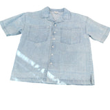 River Island Short Sleeve Shirt Kids 11-12 Years Blue Denim Floral Print