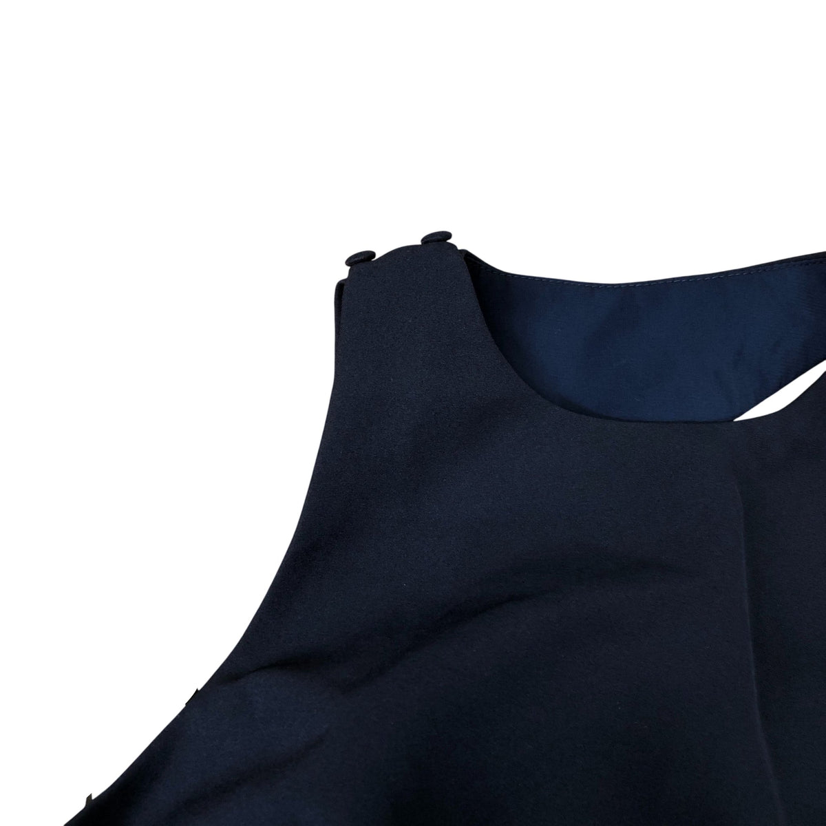 Jarlo Navy Blue Dress Women's Elegant Midi Length Embellished Neckline Size 8