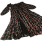 Floral Off Shoulder Dress Women's Long Sleeve Black Red UK10