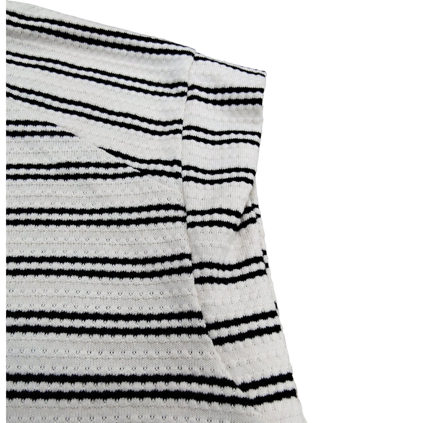 River Island Relaxed T-Shirt Size L Womens Striped Cream Black Cotton