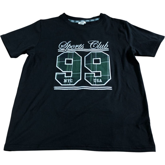 River Island Sports Club 99 T-Shirt UK7-8 Years Boys Black