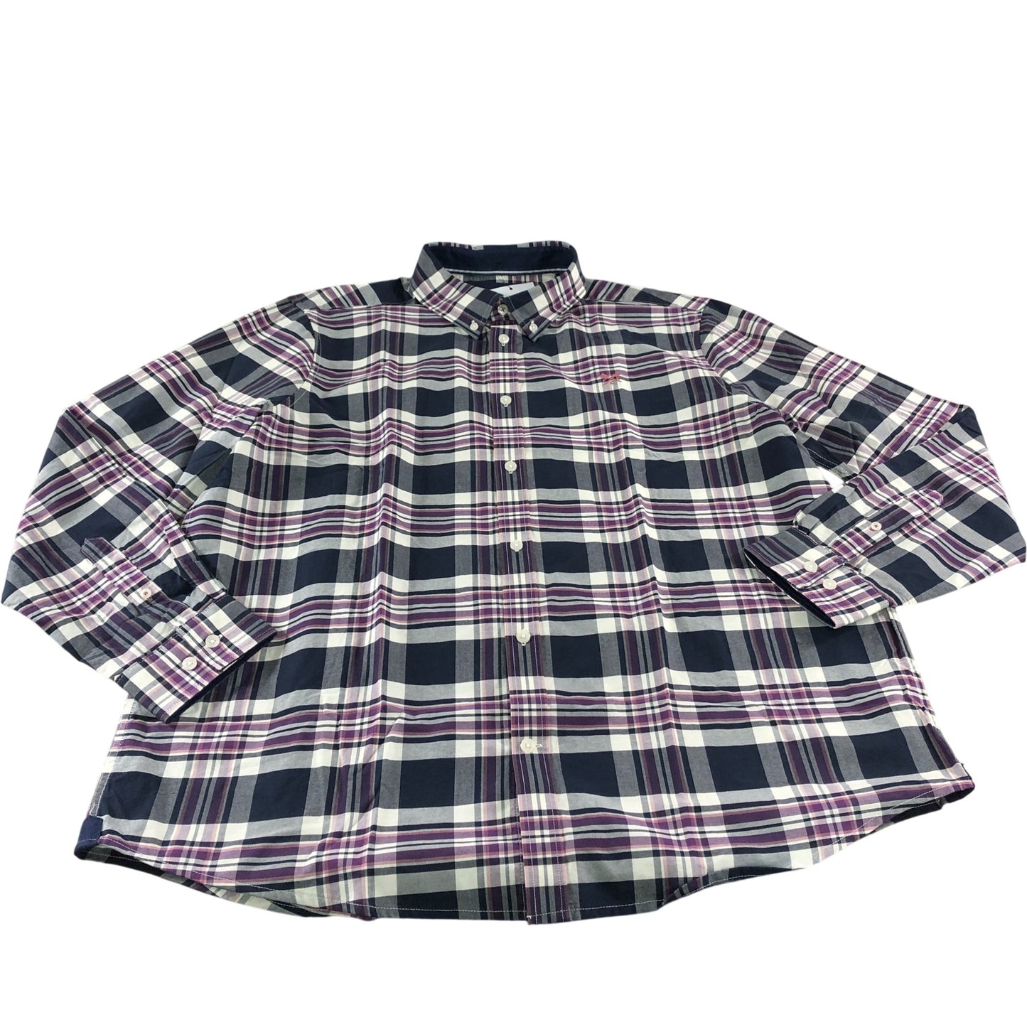 Crew Clothing Company Check Shirt XL Mens Classic Fit Cotton Navy Purple