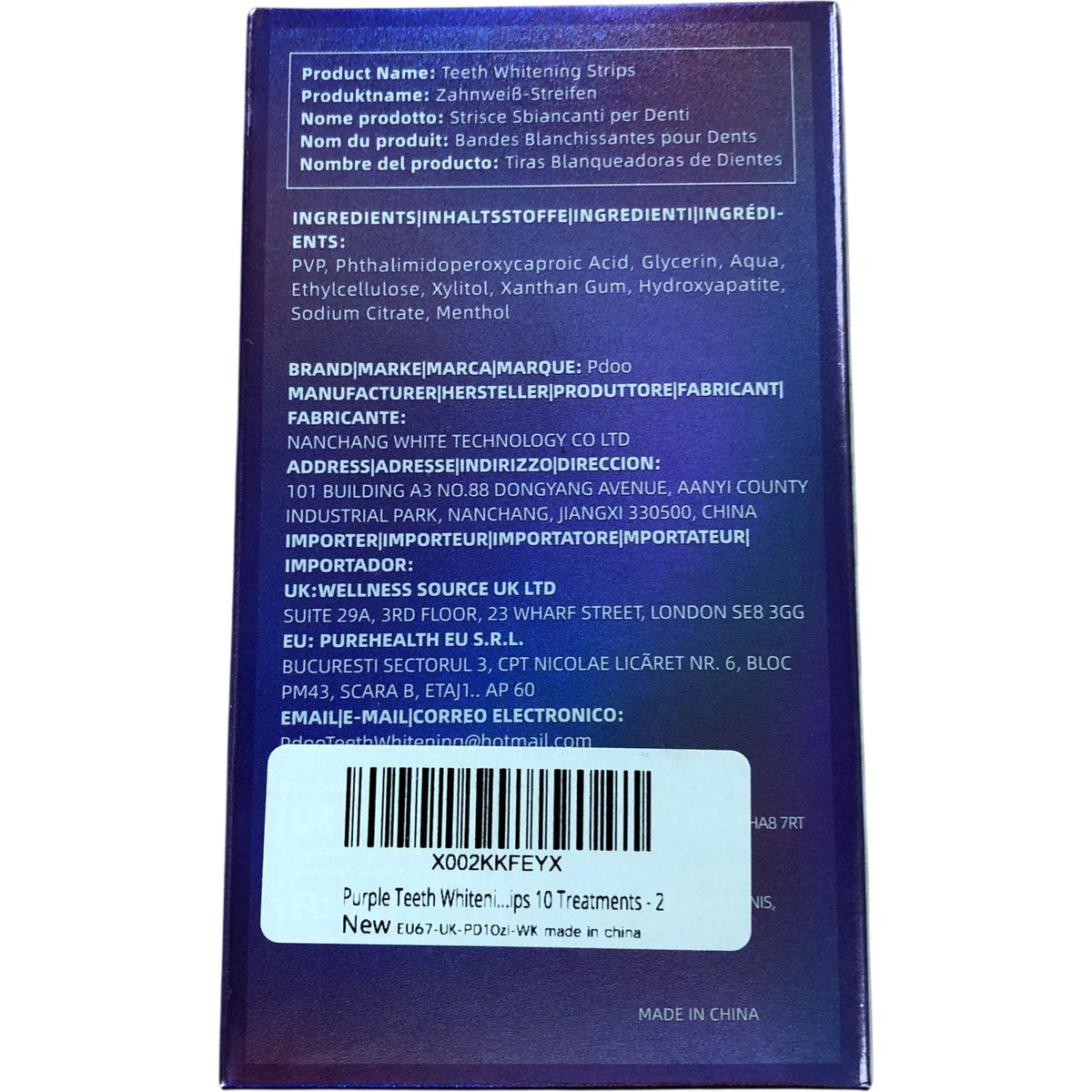 Pdoo Teeth Whitening Strips 20 Pack Effective Whitening Oral Care