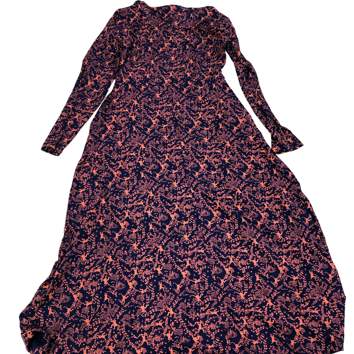 Long Sleeve Maxi Dress UK8 Women's Floral Print Eco Viscose
