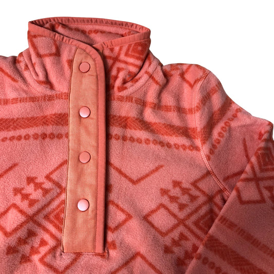 Weird Fish Amy Sweatshirt Size 10 Women's Dark Coral Patterned Fleece