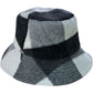 Reversible Bucket Hat One Size Women's Charcoal Grey Check/Pink