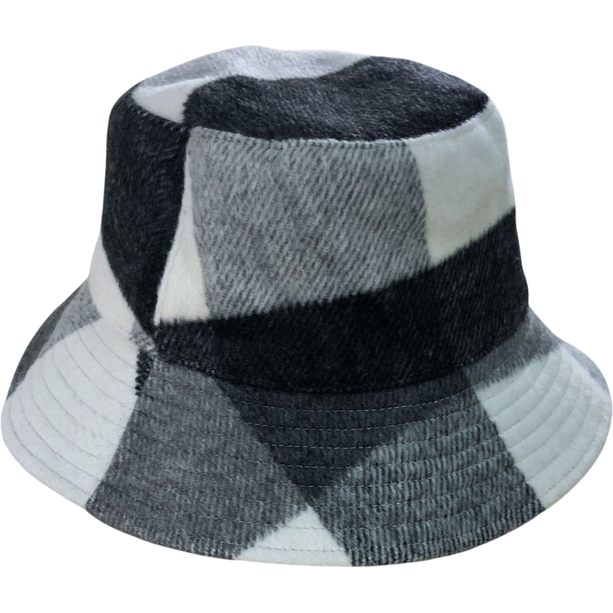 Reversible Bucket Hat One Size Women's Charcoal Grey Check/Pink