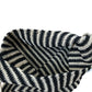 Macrame Sling Striped Shoulder Bag Women's Casual Tote Bag Black Cream